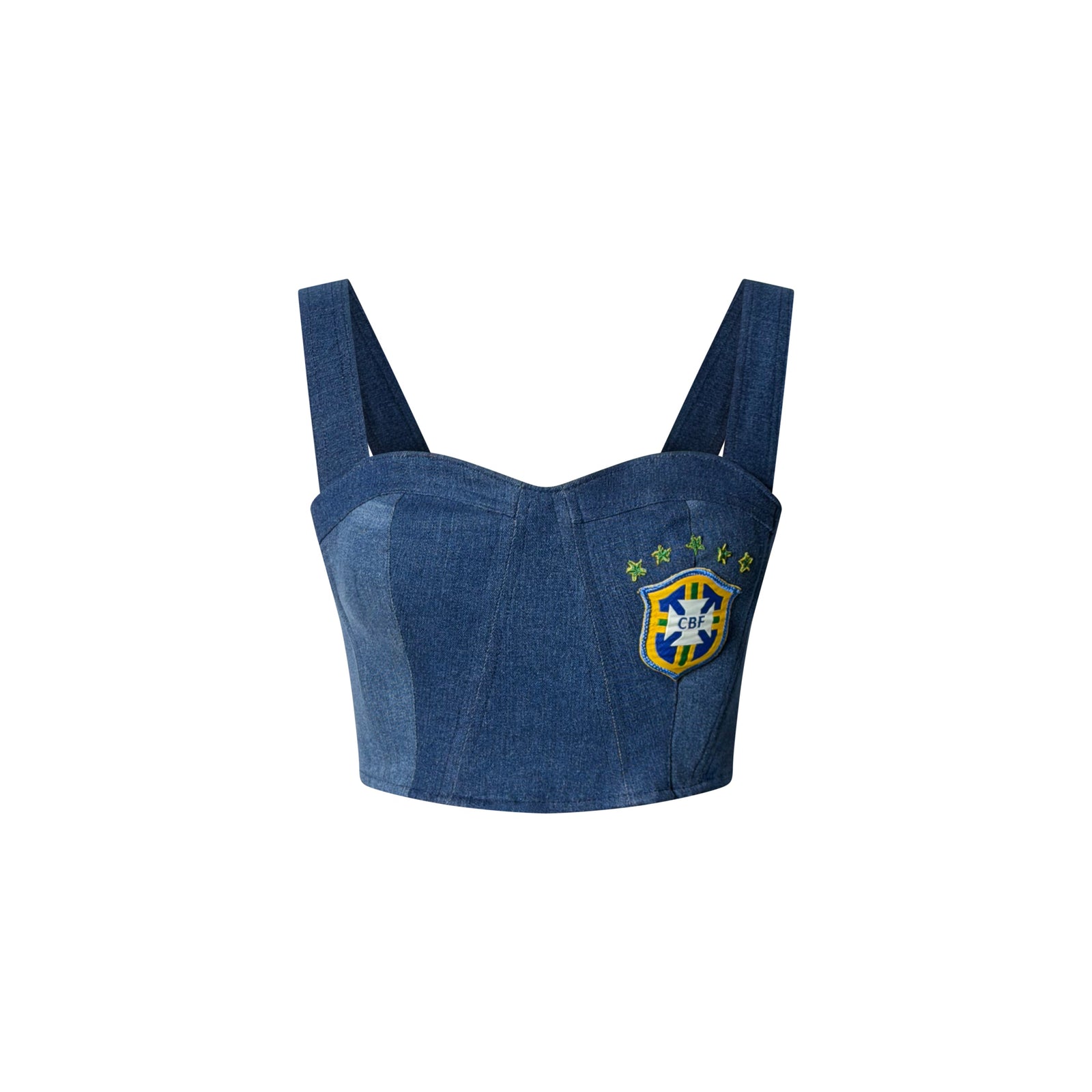 World Cup- Brasil Denim Corset Tank
