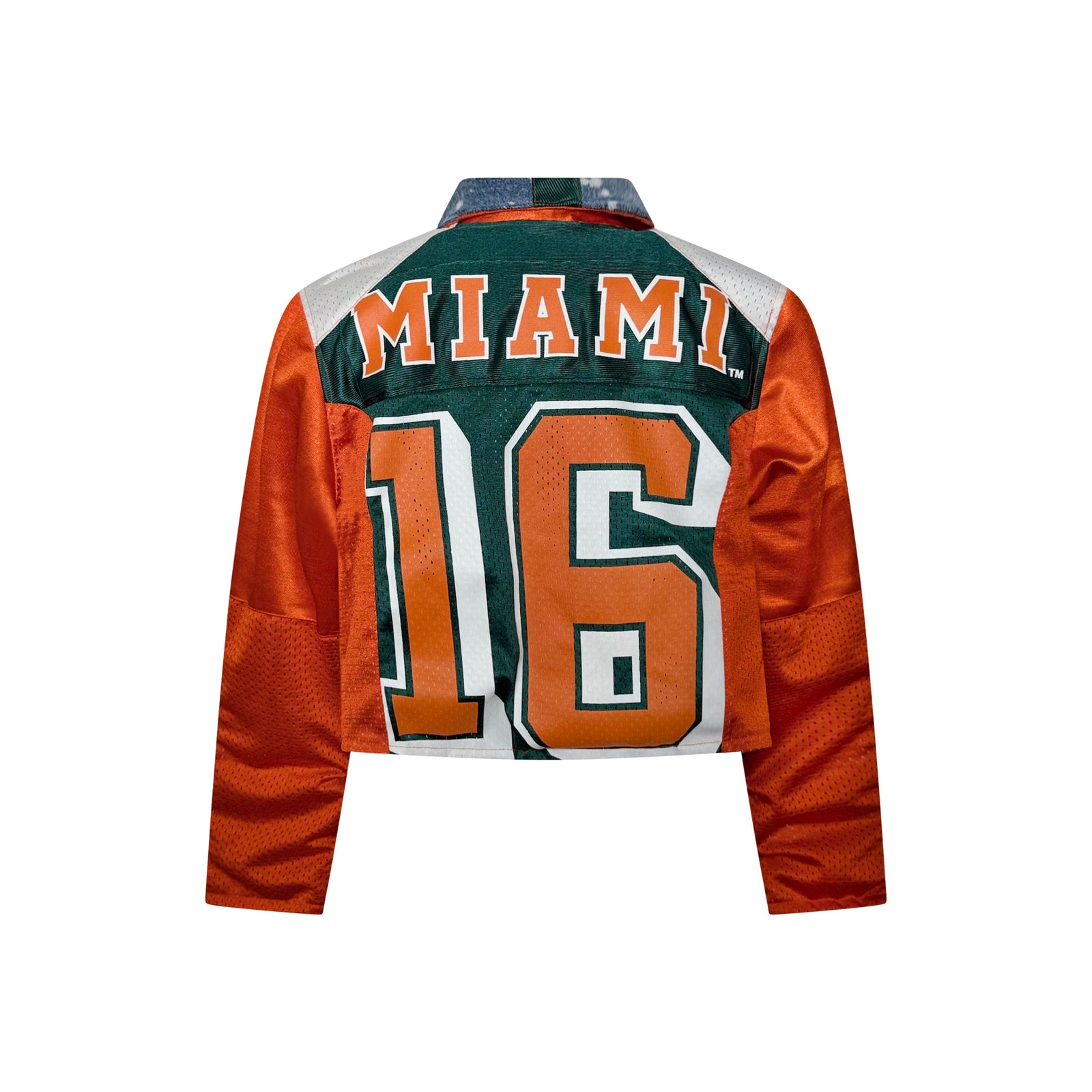 Miami Hurricanes #16 Reworked Jersey Zip-Up Jacket