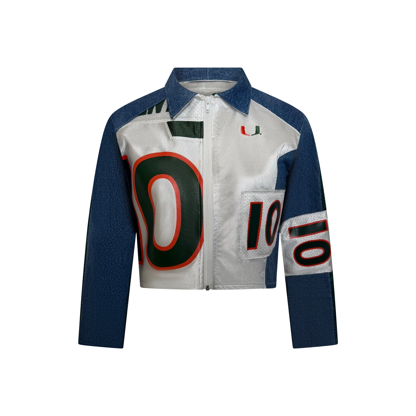 Hurricanes #10 White Jersey Reworked Zip-Up Jacket