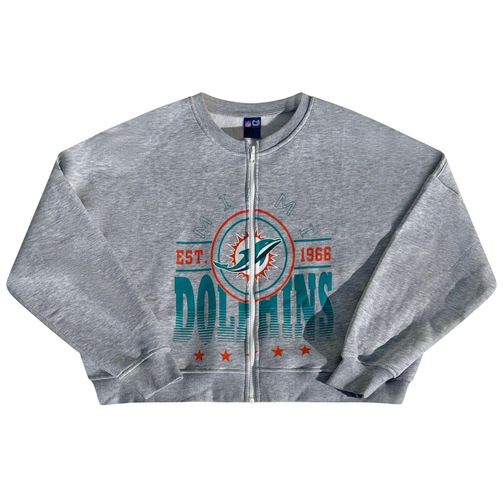 Miami Dolphins Cropped Zipped Sweatshirt