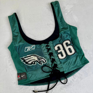 One-of-a-kind Eagle cropped tank, perfect for Eagles outfits and Philadelphia Eagles apparel women's collections