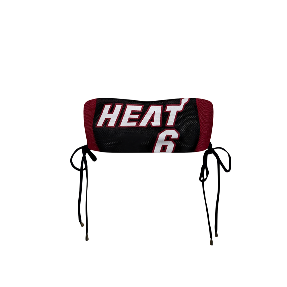 Miami Heat #6 Reworked Jersey Bandeau Top