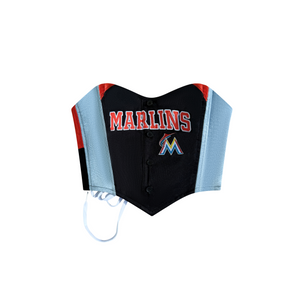 Miami Marlins Button Front Upcycled Corset Top