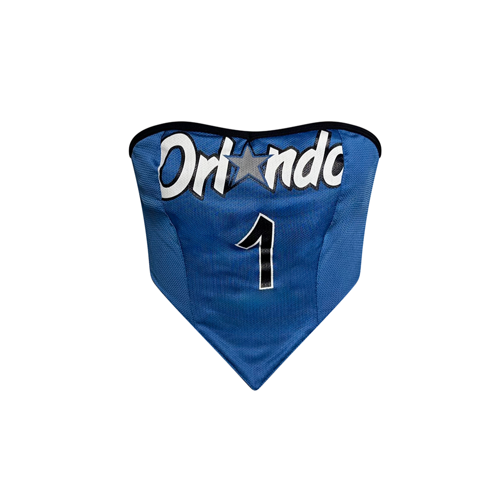 Orlando Magic #1 Blue V-Shaped Jersey Crop Top
