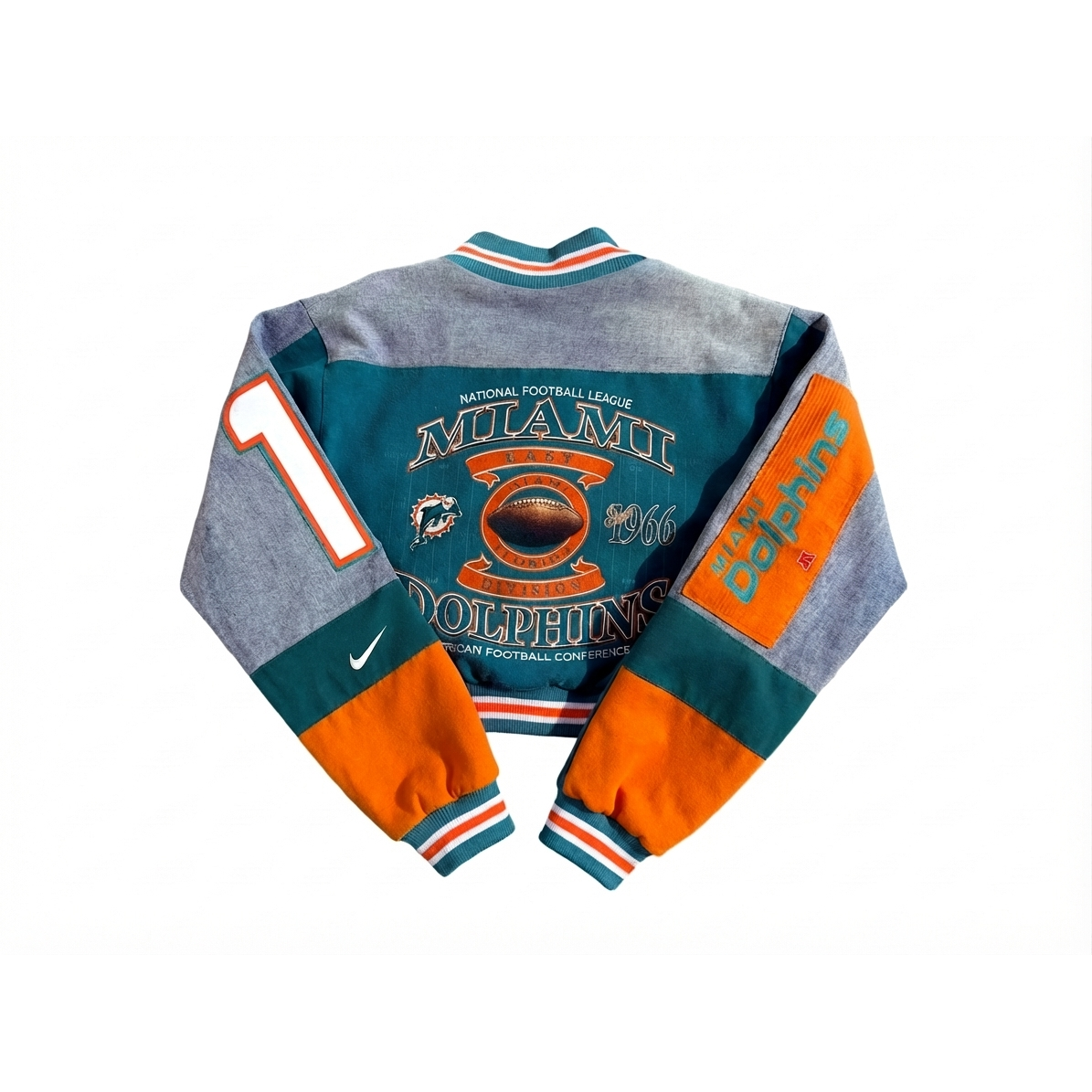 Miami Dolphins #1 Heritage Upcycled Cropped Jacket
