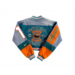 Miami Dolphins #1 Heritage Upcycled Cropped Jacket