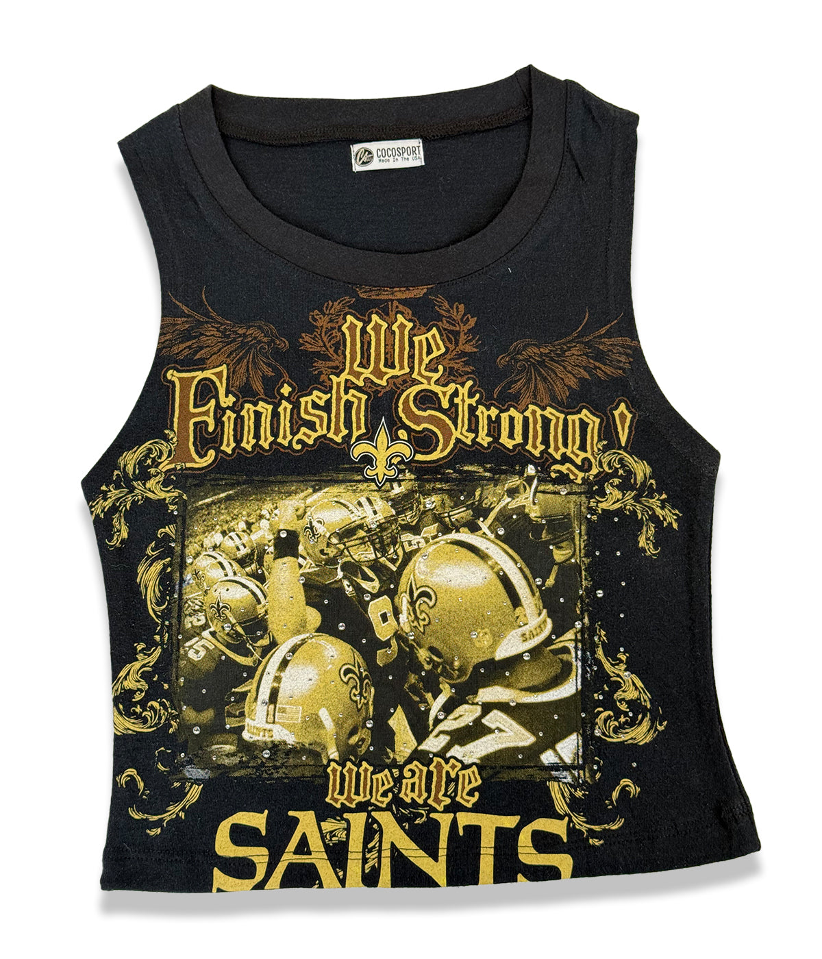 One-of-a-kind Saints tank for women, perfect for Saints t-shirts and New Orleans Saints apparel fans.