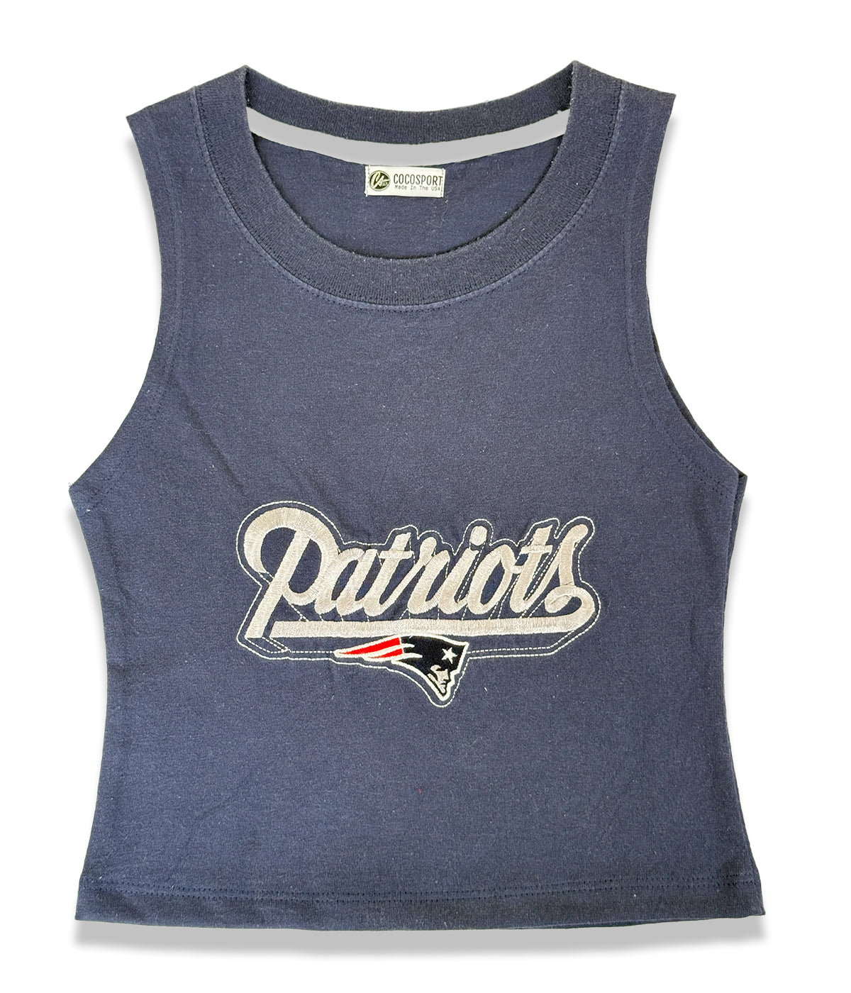 One-of-a-kind Patriots tank featuring a vintage Patriots tee design, perfect for New England Patriots merch fans.