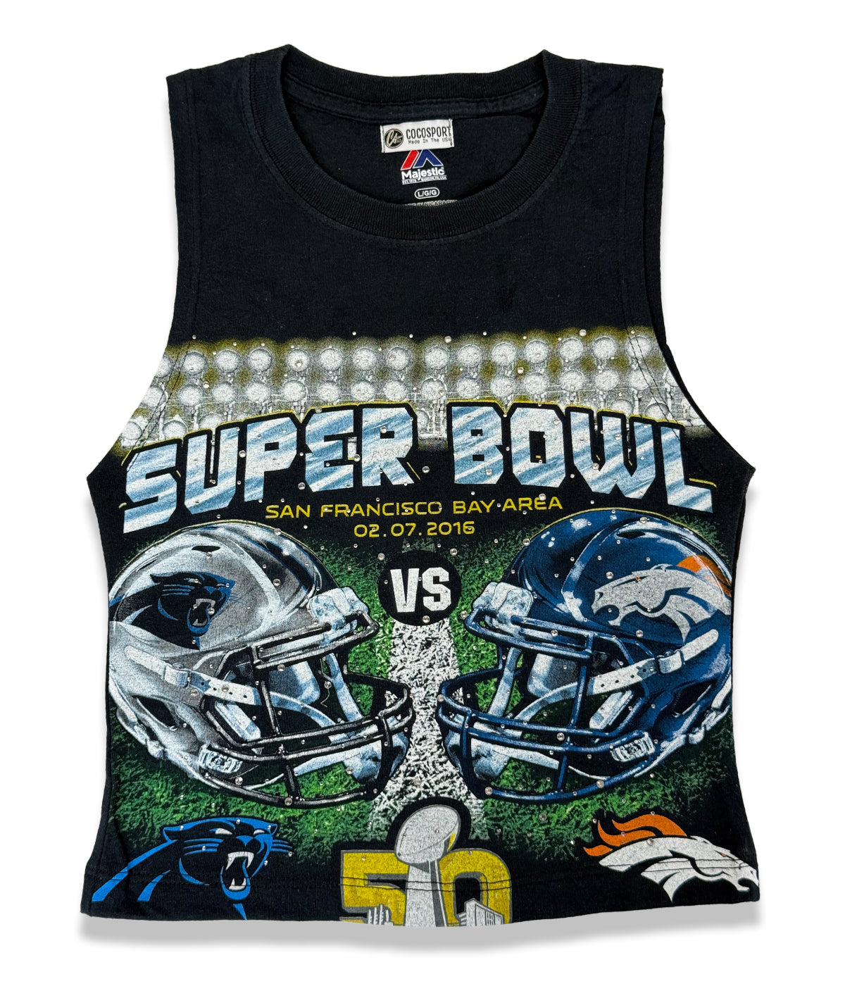 One-of-a-Kind Reworked Super Bowl Tank Top